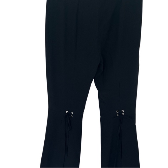 Alexander McQueen Lace-Up Flare Pants  Elegant Black Dress Pants - Picture 6 of 9